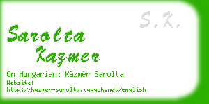 sarolta kazmer business card